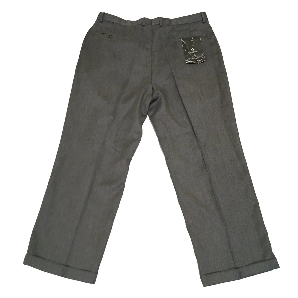 Claiborne Mens Trouser Pleated Dress Pants Cuffed Hem‎ Gray Size 40x30